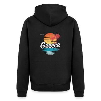 Grèce - Veste à capuche bio Premium Unisexe - noir - Dos - Nico (187cm)
