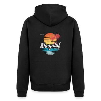 Shagaluf - Unisex Premium Organic Zip Hoodie - black - Back - Nico (187cm)