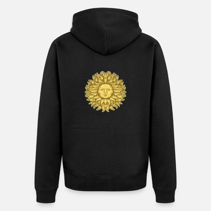 Grand Soleil à visage - Veste à capuche bio Premium Unisexe - noir