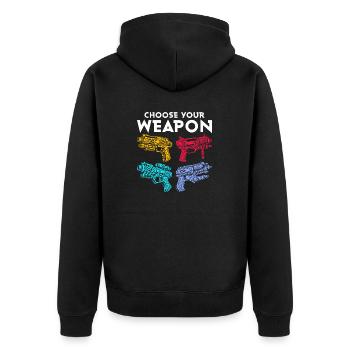 Choose Your Weapon Squirt Gun Summer Water Fun - Unisex Premium Organic Zip Hoodie - black - Back - Nico (187cm)