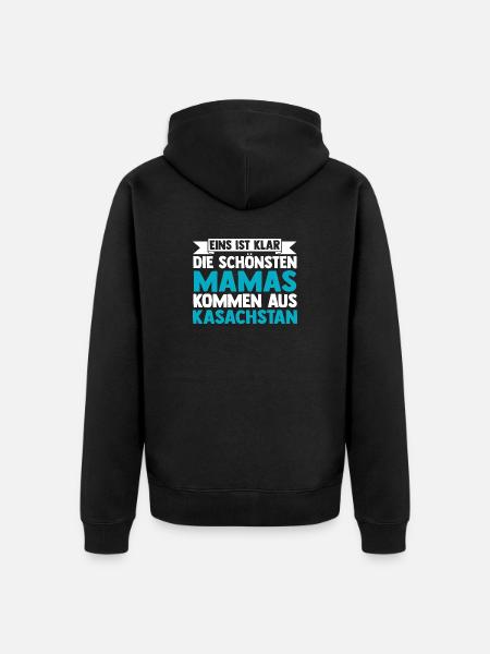 Kasachen Mama Mutter Kasachstan - Unisex Premium Bio Zip Hoodie - Schwarz