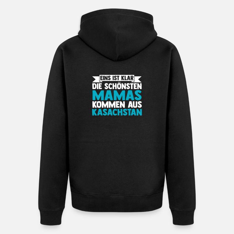 Kazakhstan maman mère Kazakhstan - Veste à capuche bio Premium Unisexe - noir