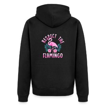 Respect Le Flamant Mignon Oiseau Rose - Veste à capuche bio Premium Unisexe - noir - Dos - Nico (187cm)