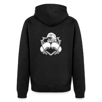 Eagle Boxer Martial Arts MMA - Unisex Premium Organic Zip Hoodie - black - Back - Nico (187cm)