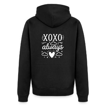 XOXO Toujours - Veste à capuche bio Premium Unisexe - noir - Dos - Nico (187cm)