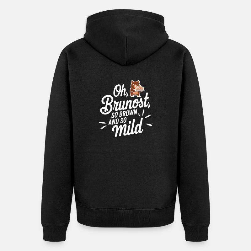 Å- Brunost så brun og så mild - Premium økologisk unisex-hettejakke - svart