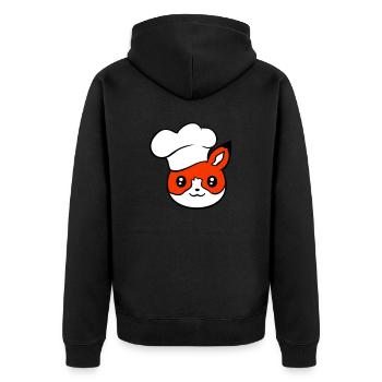 Fox Chef's Hat Chef Cooking Restaurant Kitchen - Unisex Premium Organic Zip Hoodie - black - Back - Nico (187cm)