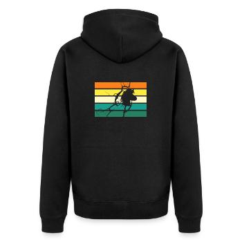 Steckenpferd Hobby Horsing - Unisex Premium Bio Zip Hoodie - Schwarz - Hinten - Nico (187cm)