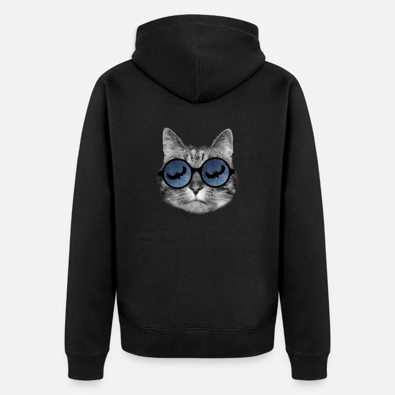 Chat d’Halloween - Veste à capuche bio Premium Unisexe - noir