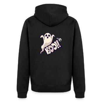 Halloween fantôme, boo - Veste à capuche bio Premium Unisexe - noir - Dos - Nico (187cm)