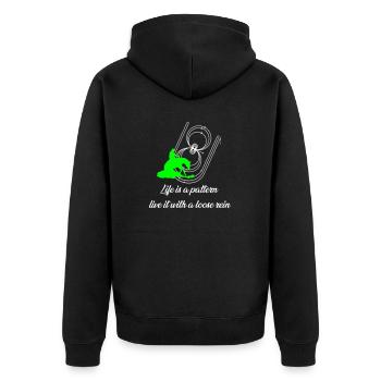life is a pattern I - Unisex Premium Bio Zip Hoodie - Schwarz - Hinten - Nico (187cm)