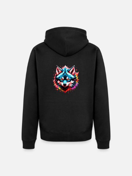 Wolf Tattoo - Unisex Premium Organic Zip Hoodie - black