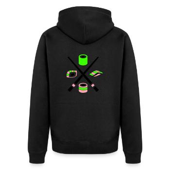 sushi - Unisex Premium Bio Zip Hoodie - Schwarz - Hinten - Nico (187cm)