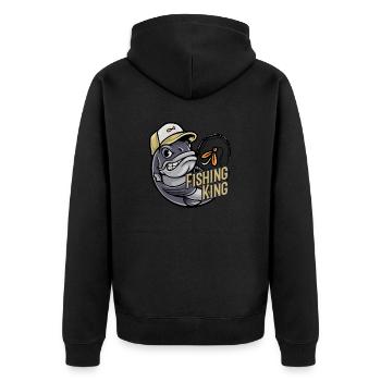Perch - Unisex Premium Organic Zip Hoodie - black - Back - Nico (187cm)