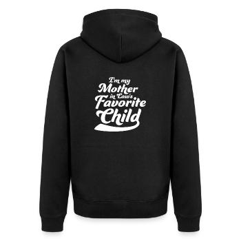 Je suis la blague préférée de ma belle-mère en disant - Veste à capuche bio Premium Unisexe - noir - Dos - Nico (187cm)