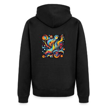 La poésie des couleurs en mouvement - Veste à capuche bio Premium Unisexe - noir - Dos - Nico (187cm)