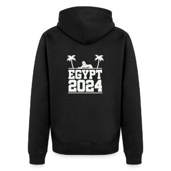 egypt 2024 - Unisex Premium Bio Zip Hoodie - Schwarz - Hinten - Nico (187cm)
