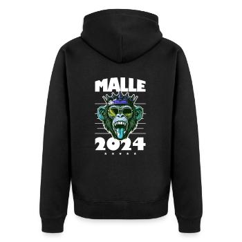 Malle 2024 Mallorca Monkey Party - Unisex Premium Organic Zip Hoodie - black - Back - Nico (187cm)