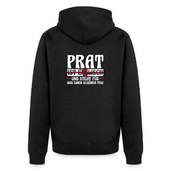 Großbritannien Engländer England - Unisex Premium Bio Zip Hoodie - Schwarz - Hinten - Nico (187cm)