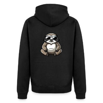 paresseux bande dessinée cool - Veste à capuche bio Premium Unisexe - noir - Dos - Nico (187cm)