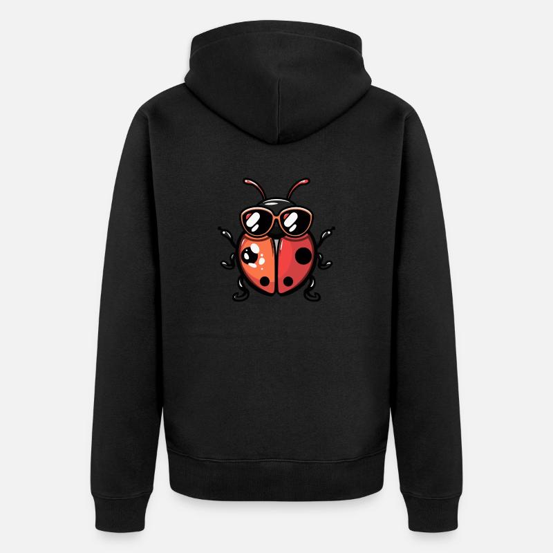 Coccinelle Bande dessinée Cool - Veste à capuche bio Premium Unisexe - noir