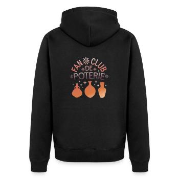 Fan Club de Poterie Argile - Veste à capuche bio Premium Unisexe - noir - Dos - Nico (187cm)
