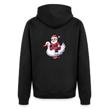 Oie Père Noël dessin animé - Veste à capuche bio Premium Unisexe - noir - Dos - Nico (187cm)