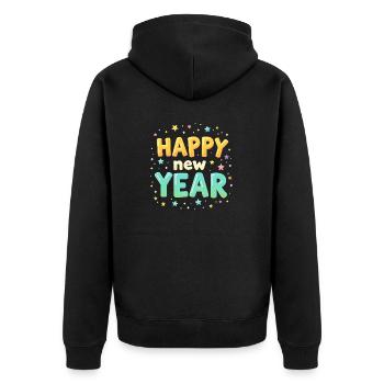 Happy New Year Halloween Design for Ladies - Unisex Premium Organic Zip Hoodie - black - Back - Nico (187cm)