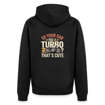 Funny motorcycle saying for racing - Unisex Premium Organic Zip Hoodie - black - Back - Nico (187cm)