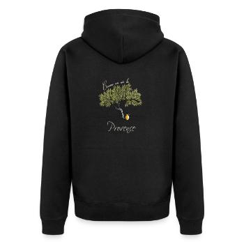 Olive tree, Provence landscape, Provençal art - Unisex Premium Organic Zip Hoodie - black - Back - Nico (187cm)