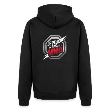 Je peux pas j'ai MMA - Veste à capuche bio Premium Unisexe - noir - Dos - Nico (187cm)