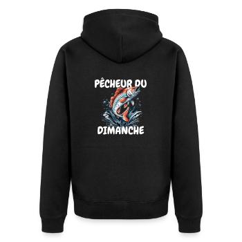 Pêcheur du dimanche. Passion Pêche.Poisson et Lac - Veste à capuche bio Premium Unisexe - noir - Dos - Nico (187cm)