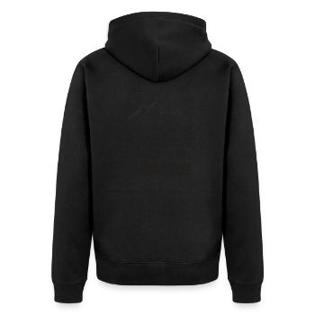 Ein Leben Ohne Skitouren ist möglich aber sinnlos - Unisex Premium Bio Zip Hoodie - Schwarz - Hinten - Nico (187cm)