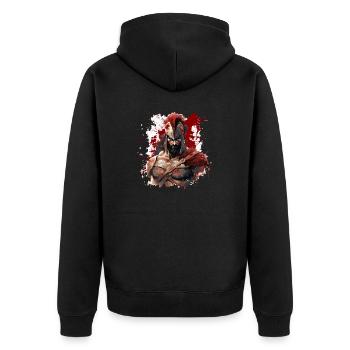 Sparta Design Spartans Greece Spartan - Unisex Premium Organic Zip Hoodie - black - Back - Nico (187cm)