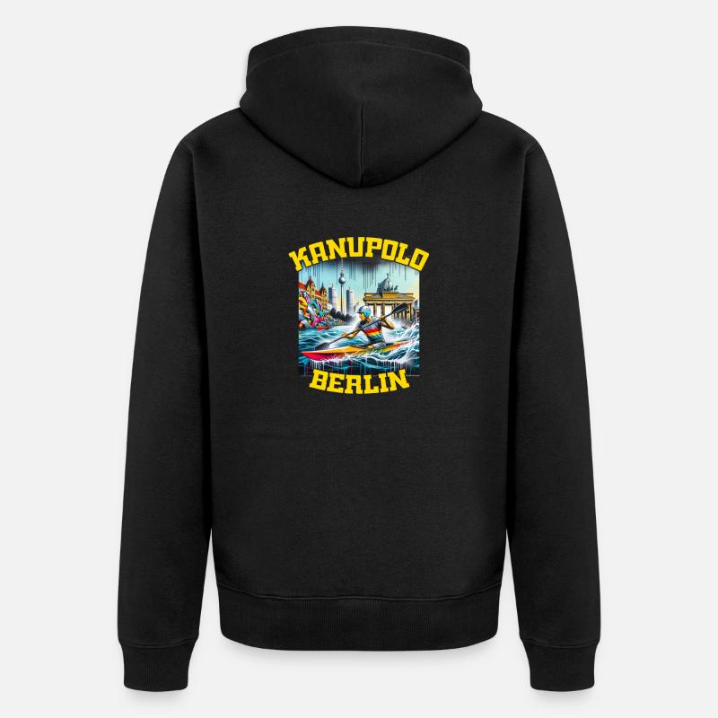 Canoe Polo Berlin Graffiti - Unisex Premium Organic Zip Hoodie - black