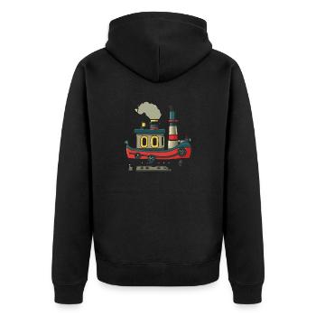 Steamer - Veste à capuche bio Premium Unisexe - noir - Dos - Nico (187cm)