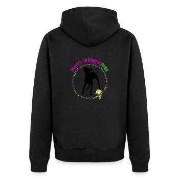 Elfen Lichterkette - Unisex Premium Bio Zip Hoodie - Schwarz - Hinten - Nico (187cm)