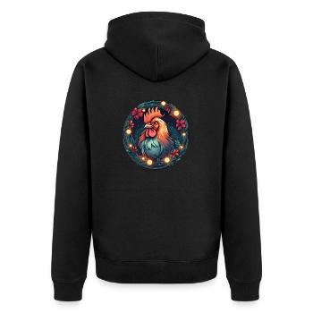 Poulet dans l’ornement de Noël, coqs d’amour - Veste à capuche bio Premium Unisexe - noir - Dos - Nico (187cm)