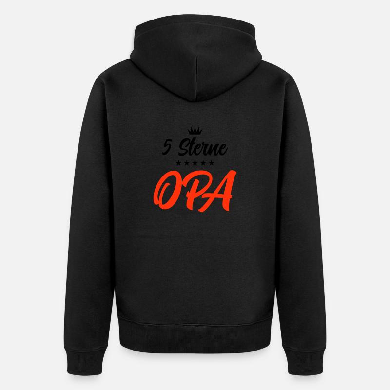 opa 5 sterne 2 - Unisex Premium Bio Zip Hoodie - Schwarz