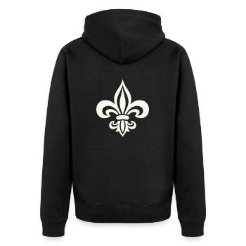 Lys français audacieux - Veste à capuche bio Premium Unisexe - noir - Dos - Nico (187cm)