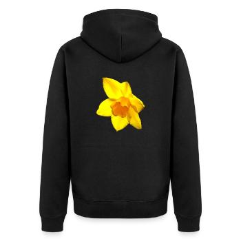 Flower, A731126 - Unisex Premium Organic Zip Hoodie - black - Back - Nico (187cm)