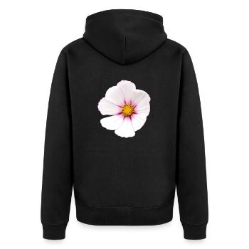 Fleur blanche Cosmea - Veste à capuche bio Premium Unisexe - noir - Dos - Nico (187cm)