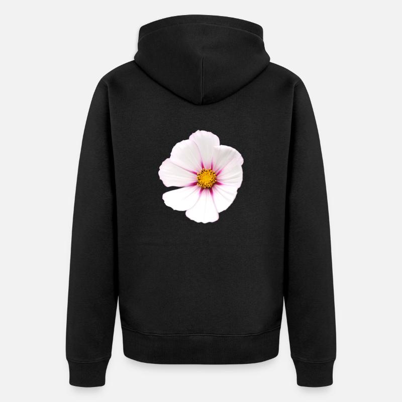 Fleur blanche Cosmea - Veste à capuche bio Premium Unisexe - noir