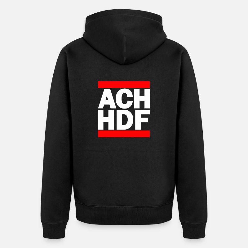 ACH HDF cooles Design - Unisex Premium Bio Zip Hoodie - Schwarz