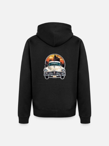 voiture vintage americaine et sportive - Veste à capuche bio Premium Unisexe - noir