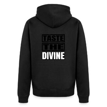 culinary bliss gift idea happy present idea - Unisex Premium Bio Zip Hoodie - Schwarz - Hinten - Nico (187cm)