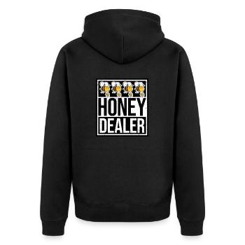 Honey Dealer Honighändler Süße Bienen Imker Zitat - Unisex Premium Bio Zip Hoodie - Schwarz - Hinten - Nico (187cm)