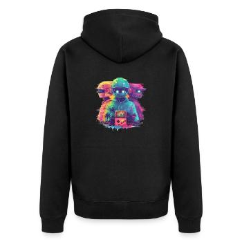 Modernes Gaming-T-Shirt - Unisex Premium Bio Zip Hoodie - Schwarz - Hinten - Nico (187cm)