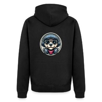 Chien de musique - Veste à capuche bio Premium Unisexe - noir - Dos - Nico (187cm)