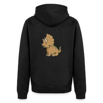 Dino Triceratops sucré - Veste à capuche bio Premium Unisexe - noir - Dos - Nico (187cm)
